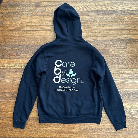 Black Unisex Cotton Logo Full Zip Hoodie - Picture 3 of 4